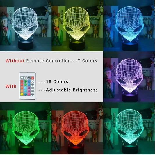Alien Head Shaped 3D Night Light