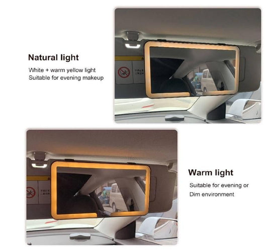 AutoVanity™ Rechargeable Car Vanity Mirror with LED Light