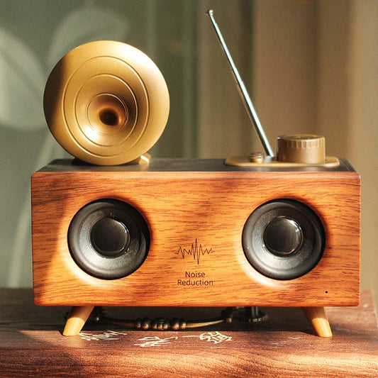 Vintage Gramophone Style Bluetooth Speaker with Subwoofer | Radio