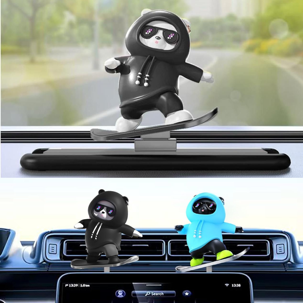 SwaggyPanda™ Supercool Dynamic Motion Car Ornament (Floating Screen Mount | Dashboard Mount)