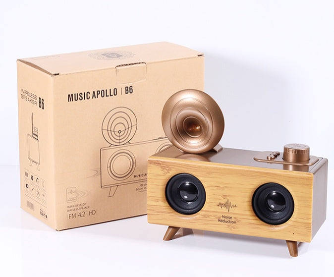 Vintage Gramophone Style Bluetooth Speaker with Subwoofer | Radio