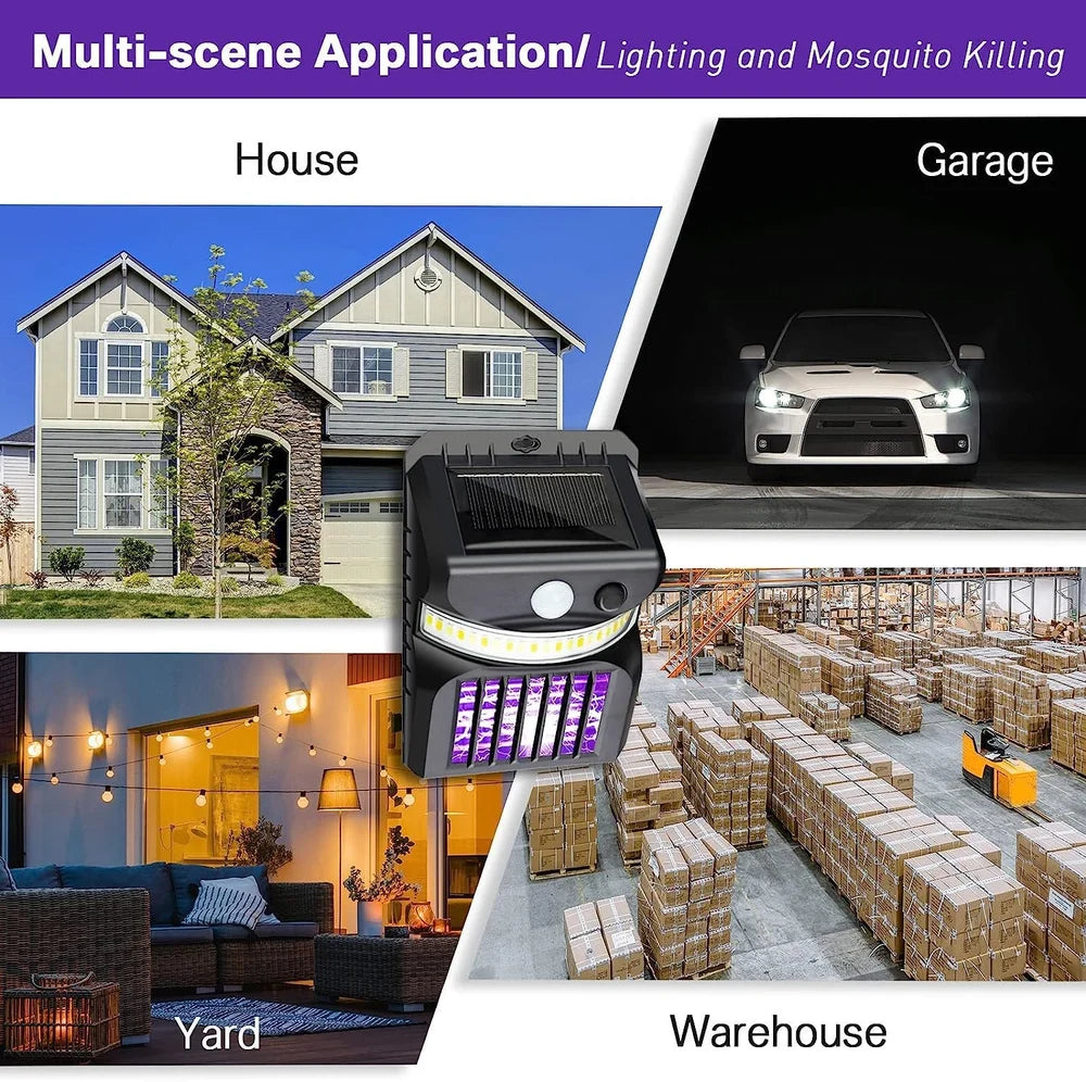 ZapSheild™ Solar Powered Mosquito Killer UV Light with Outdoor Light Setup