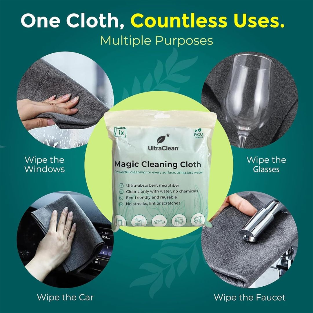 Ultraclean™ Microfiber Magic Cleaning Cloth (Thickened|Super-Absorbent|Reusable|Anti-Scratch|Lint Free & No Water Streak)