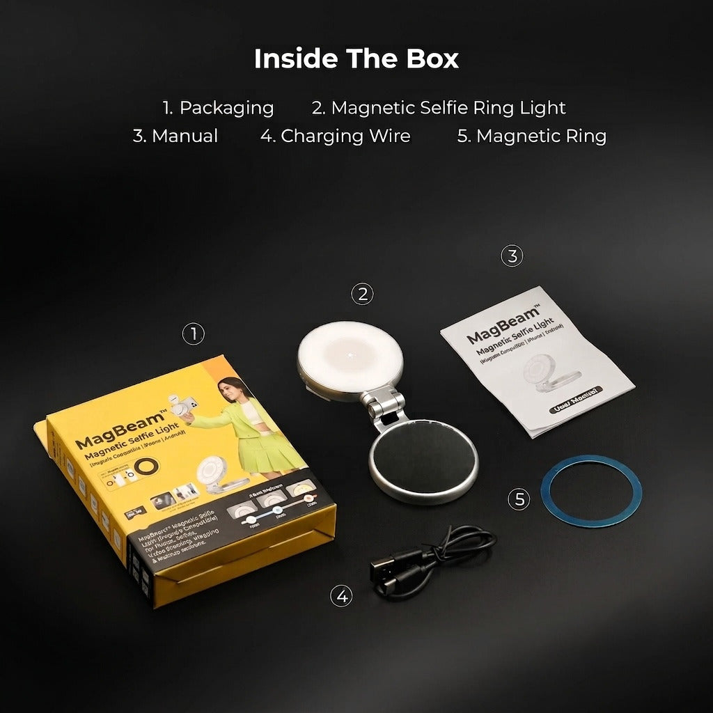 MagBeam™ Magnetic Selfie Light (Magsafe Compatible | iPhone | Android )