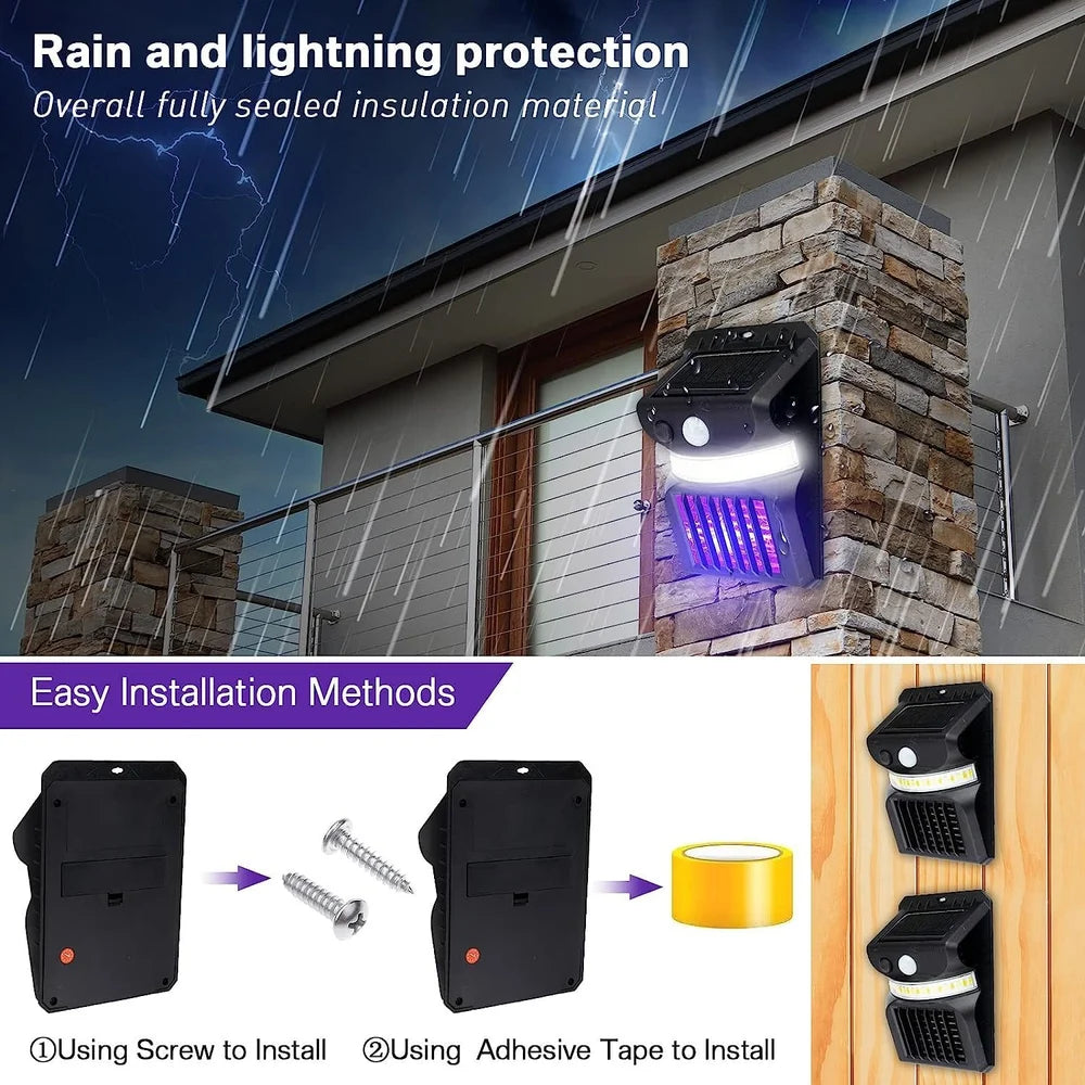 ZapSheild™ Solar Powered Mosquito Killer UV Light with Outdoor Light Setup