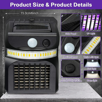 ZapSheild™ Solar Powered Mosquito Killer UV Light with Outdoor Light Setup