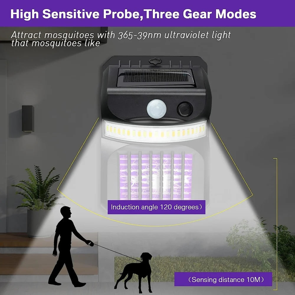 ZapSheild™ Solar Powered Mosquito Killer UV Light with Outdoor Light Setup