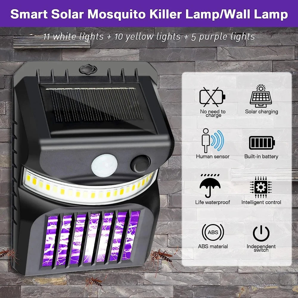 ZapSheild™ Solar Powered Mosquito Killer UV Light with Outdoor Light Setup